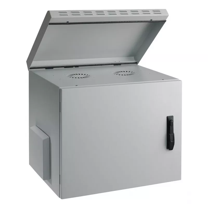 19 collu sienas korpuss IP55 EFB Elektronik 7U stikla durvis dziļums 450 mm, tērauda metināts, IP55, slodze 100 kg