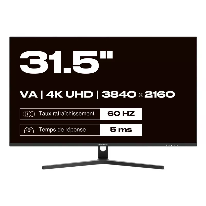 JAPANNEXT 4K UHD monitors 80 cm (31,5) 3840x2160 pikseļi, VA panelis, 5 ms, 60 Hz, AMD FreeSync, HDMI, DisplayPort (JN-V315UHDR)