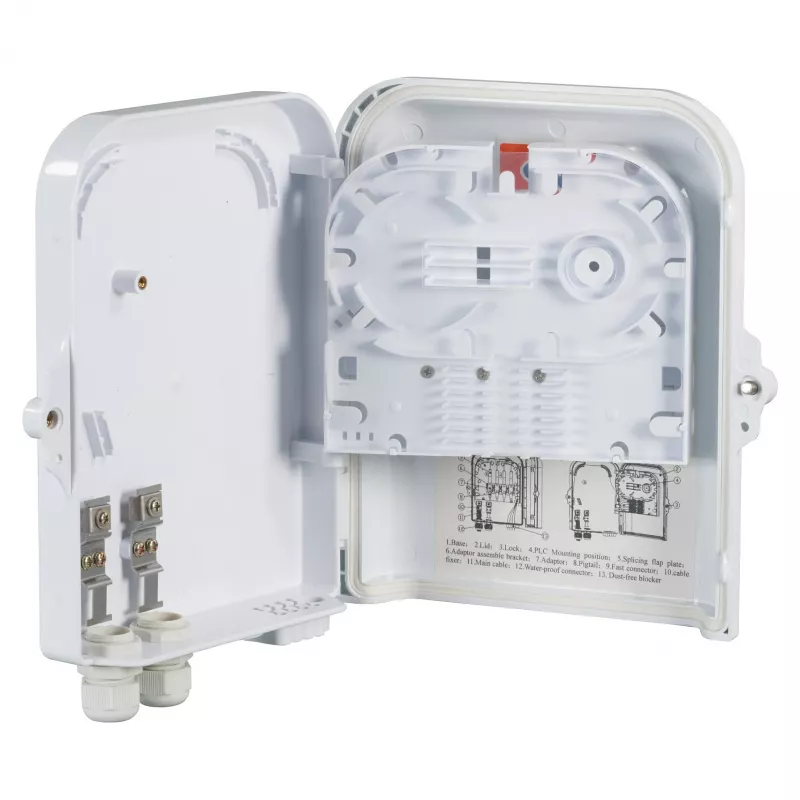 FTTH IP65 savienojuma kārba 16 šķiedrām, 8 sadalītājiem un šķiedru rezerves uzglabāšanai Ražotājs: EFB-Elektronik (FTTH-BOX-OUT-2)