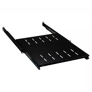 19 collu 1U bīdāmais plaukts EFB Elektronik 350–450 mm dziļums, 30 kg slodze, 600 mm korpusa dziļumam, regulējama priekšējā/aizmugurējā montāža, tērauds RAL7035/RAL9005