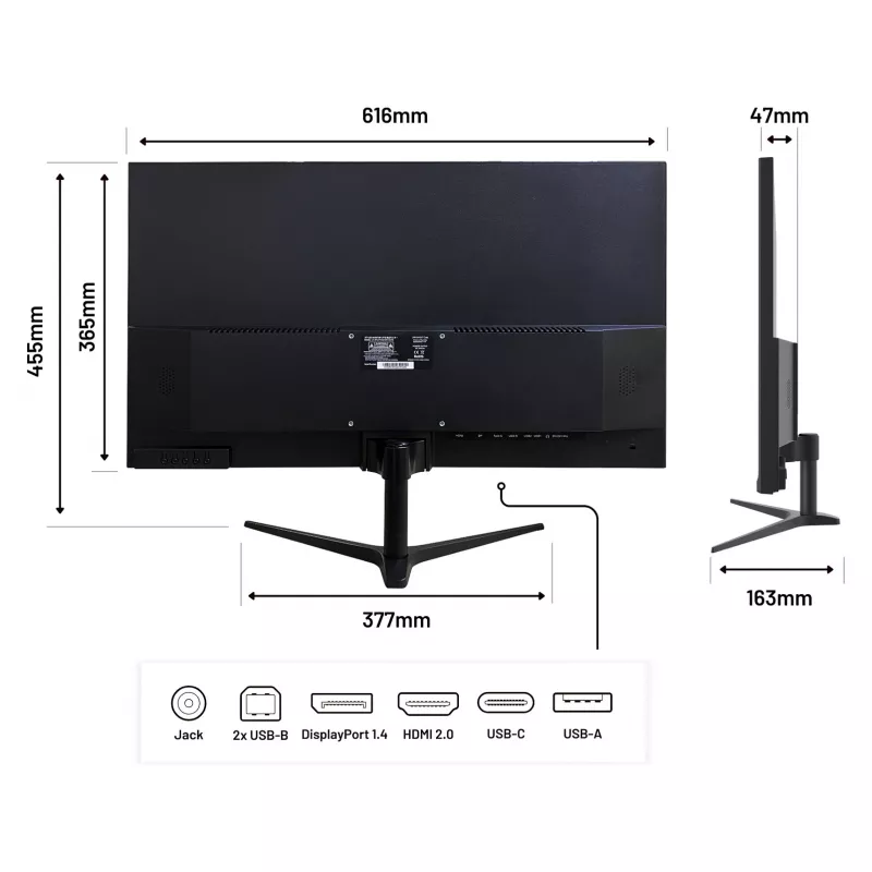 JAPANNEXT JN-IPS27WQHDR-C65W 16:9 HDMI/DP WQHD - Plakanā ekrāna monitors (TFT/LCD)
