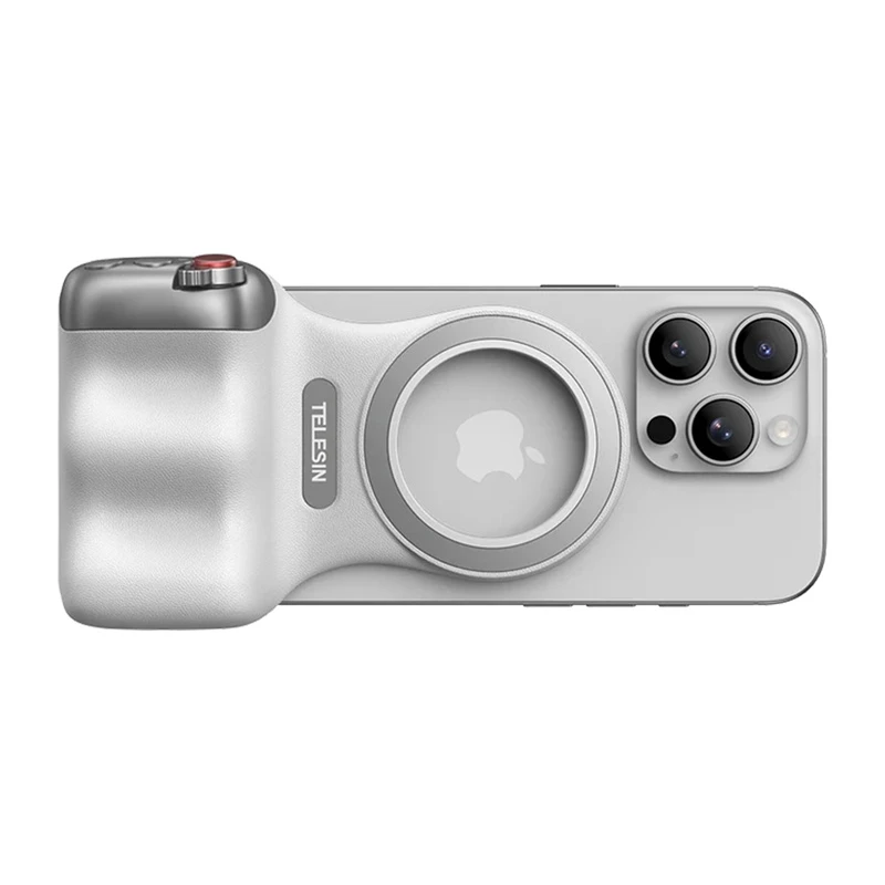 TELESIN Magnetic MagSafe satvērējspaliktnis ar Bluetooth tālvadības pulti iPhone / P5-mp-001wh