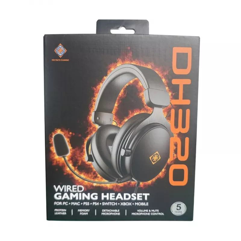 Deltaco GAM-190 Gaming Headset Proteinleder 3,5 mm Kabel schwarz