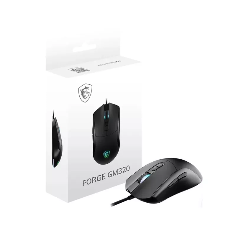 MSI Forge GM320 spēļu pele, melna, USB - optiskā