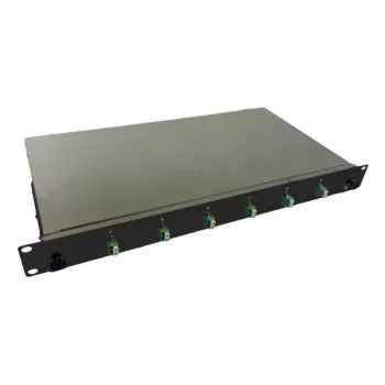 helos optiskās šķiedras 19 savienojumu kaste 6 x LC/APC Duplex OS2, savienojums pabeigts, melna