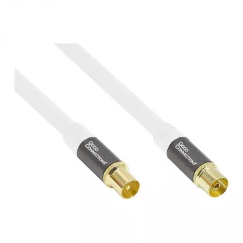 Antenas vads SmartFLEX, IEC/Koax spraudnis un ligzda, apzeltīts, četrkārt ekranēts, ekranējuma novērtējums 120dB, balts, 1,5m, Good Connections® (GC-M2042)