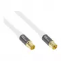Antenas vads SmartFLEX, IEC/Koax spraudnis un ligzda, apzeltīts, četrkārt ekranēts, ekranējuma novērtējums 120dB, balts, 1,5m, Good Connections® (GC-M2042)