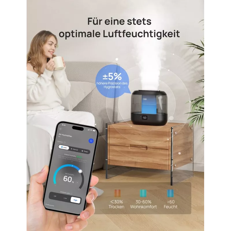 Dreo - Gaisa mitrinātājs 420S 4L, 36h, 420 - Smart