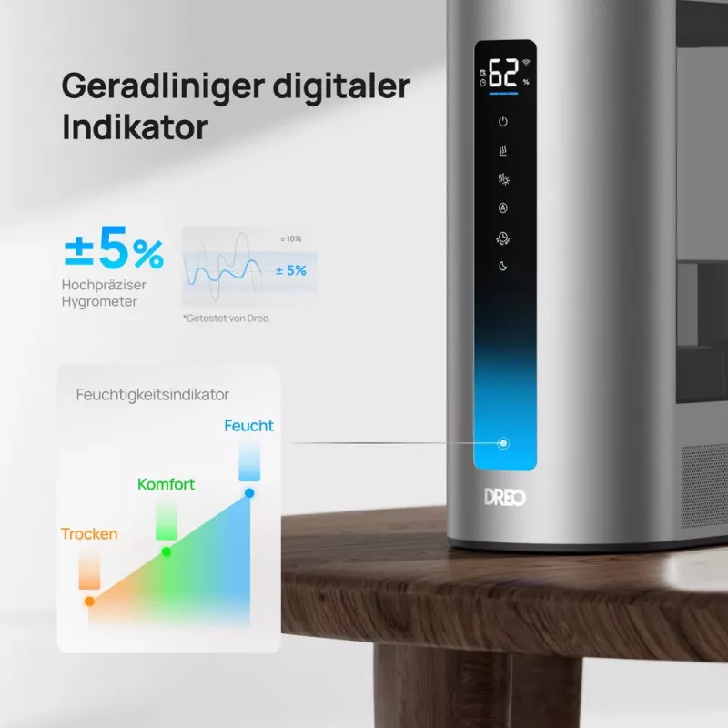 Dreo - Gaisa mitrinātājs 813S, 6L, 48h, 813 - viedais