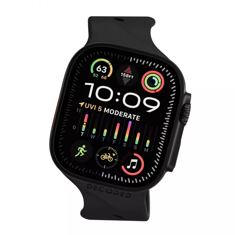 Decoded Silicone Ares Splice Band - silikona siksniņa Apple Watch 40/42 mm (melna)