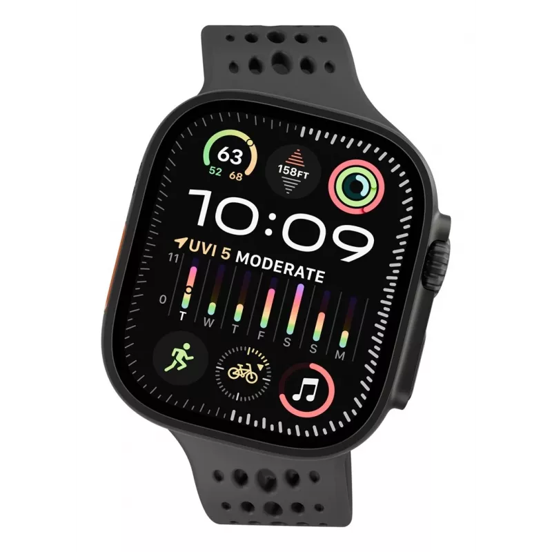 Decoded Silicone Ares O Band - Silikona siksna Apple Watch 44/46/49 mm (melna)