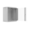 Sienas stiprinājuma rack skapis 19 collas 12U 540x350 pelēks stikla durvis (plakans iepakojums)
