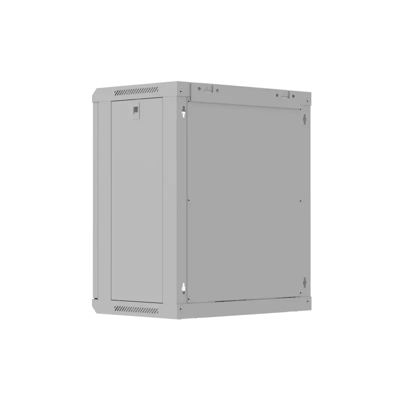 Sienas stiprinājuma rack skapis 19 collas 12U 540x350 pelēks stikla durvis (plakans iepakojums)