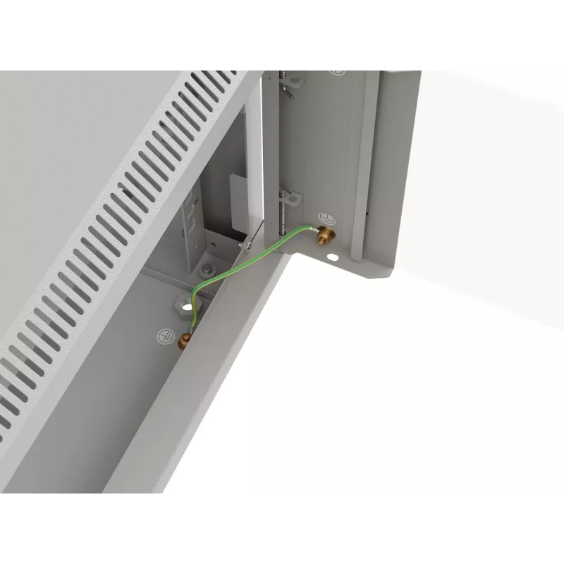 Sienas stiprinājuma rack skapis 19 collas 12U 540x350 pelēks stikla durvis (plakans iepakojums)