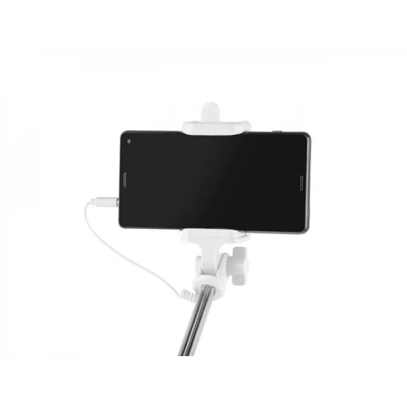 Selfie stick Monopod wired balta