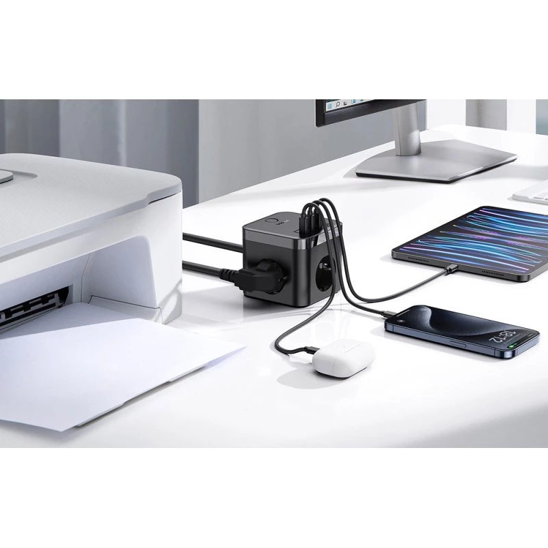 Baseus PowerCombo Universal pagarinātājs iekštelpām melns