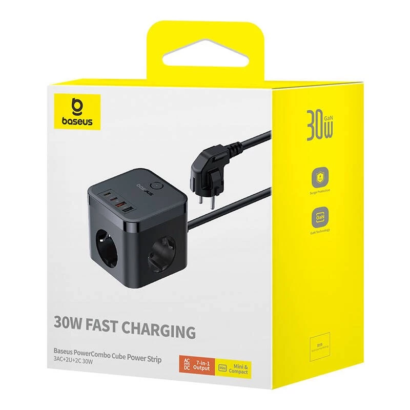 Baseus PowerCombo Universal pagarinātājs iekštelpām melns