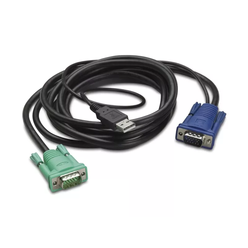APC Tastatūras- / Video- / Peles- (KVM-) kabelis - USB, HD-15 (VGA)