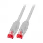 EFB RJ45 komutācijas kabelis Cat.6A S/FTP LSZH Draka UC900 TM21 pelēks 0,2 m