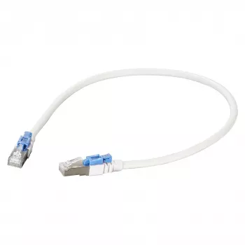 EFB RJ45 komutācijas kabelis Cat.6A S/FTP LSZH BC AWG26 bloķējams balts 0,5m