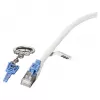 EFB RJ45 komutācijas kabelis Cat.6A S/FTP LSZH BC AWG26 bloķējams balts 0,5m