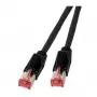 EFB RJ45 komutācijas kabelis Cat.6A S/FTP LSZH Draka UC900 TM21 melns 0,25 m