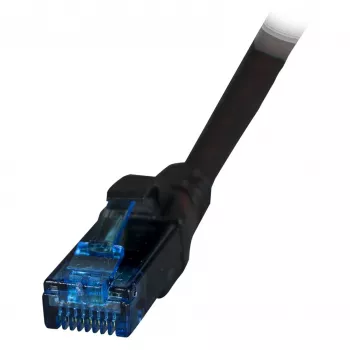 EFB RJ45 komutācijas kabelis Cat.6A U/UTP LSZH Premium 500MHz melns 7,5m