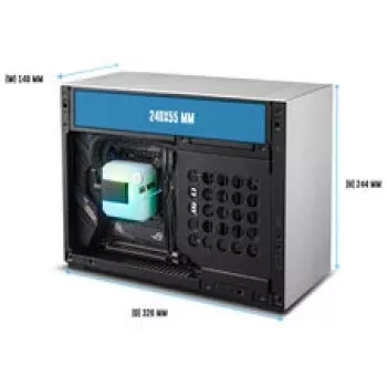Lian Li x DAN Cases A4-H2O PC korpuss, Mini korpuss, Mini-ITX, PCIe 5.0 pagarinātājs - Sudraba