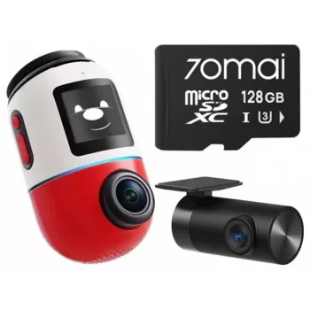 Dash Camera 70mai X800 Omni 4K/GPS/WiFi Dual Red + Card SD 70mai 128GB