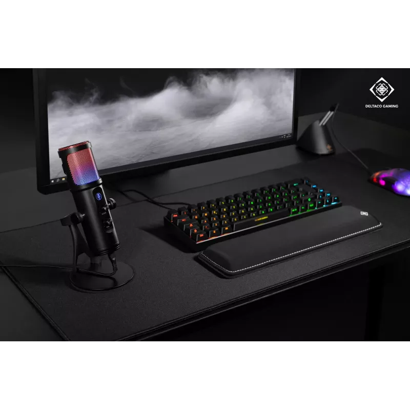 Deltaco Gaming RGB straumēšanas mikrofons melns