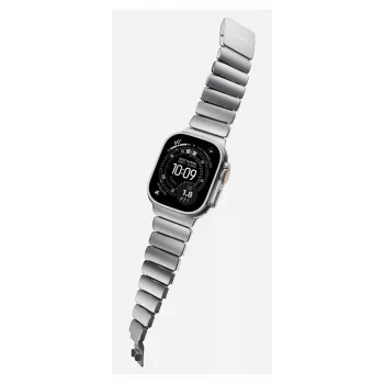 NOMAD Stratos Band - titāna aproce Apple Watch 49mm ar FKM (dabīgais titāns, melns FKM)