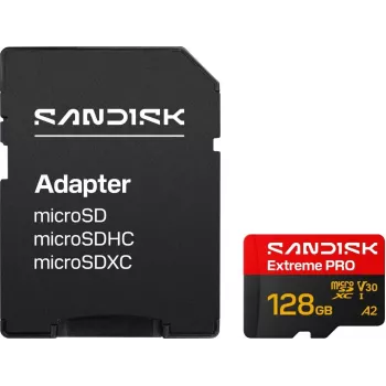 SanDisk microSDXC Extreme PRO 128 GB UHS-I V30 A2 līdz 250 MB/s nolasīšana