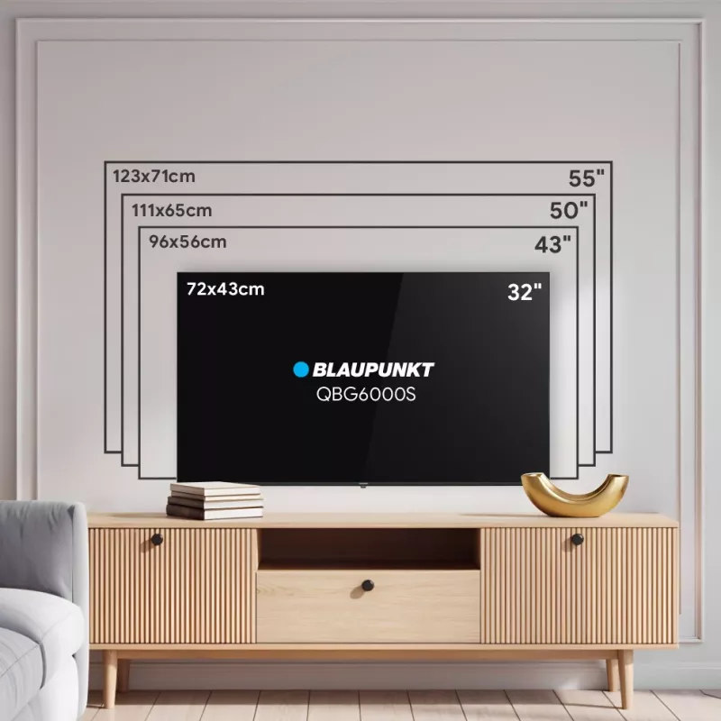 Blaupunkt QLED TV | 32QBG6000S | 32 inch | Smart TV | Google TV | Melns