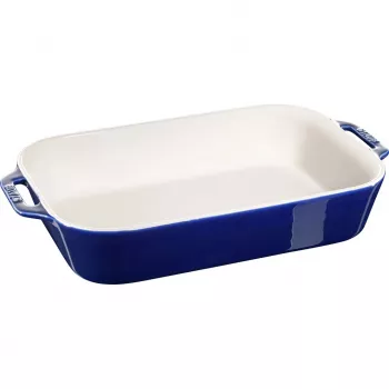 Staub taisnstūra trauks, keramika, tumši zils, 34x24x7,6