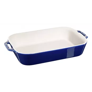 Staub taisnstūra trauks, keramika, tumši zils, 34x24x7,6