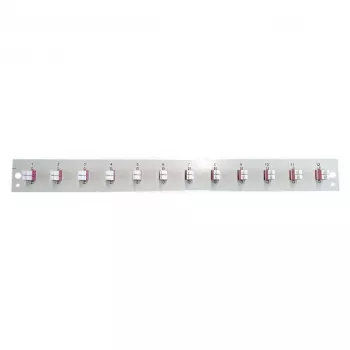 Optiskās šķiedras priekšējais panelis EFB Elektronik SB-FP-S-12SC-S-OM4 — 12× LC Duplex savienotāji, OM4, melns