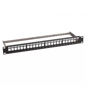 Plāksteru panelis 1U 19 collu EFB Elektronik Verteilerfeld 48,3 cm, 24 portu ar 24x RJ45 Keystone Slimline Cat.6A