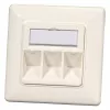EFB Elektronik 2 portu Keystone rāmja komplekts ET-25091 — taisna DIN49075 kontaktligzda, RAL9003 balta, 80×80 mm rāmis ar 50×50 mm centrālo plāksni