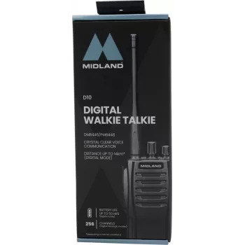 Midland D10 digitālā DMR446 divvirzienu radio — rokas digitālais DMR446 modelis