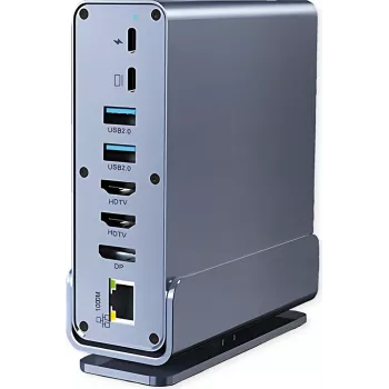 VALUE USB C dokstacija 16-in-1, 4K60 1xDP, 2xHDMI, 1xGbE, USB(2xC,5xA,1xC PD) (12.99.1142)