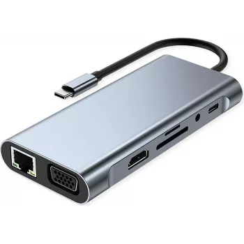 VALUE USB C dokstacija 11-vienā, 4K30 1x(HDMI/VGA/GbE), USB(3xA,1xC,1xC PD) (12.99.1143)