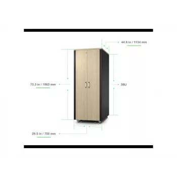 APC NetShelter - skapis (horizontāls) - skaņu izolēts - maiņstrāva 230 V - kļava - 38U - 48,3 cm (19 collas)