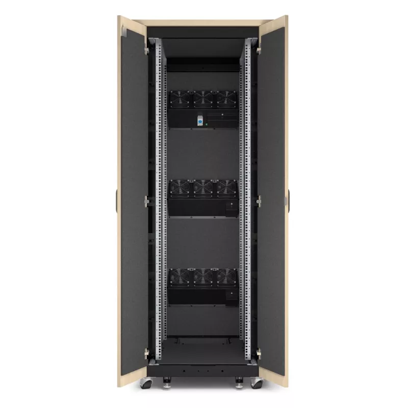 APC NetShelter - skapis (horizontāls) - skaņu izolēts - maiņstrāva 230 V - kļava - 38U - 48,3 cm (19 collas)