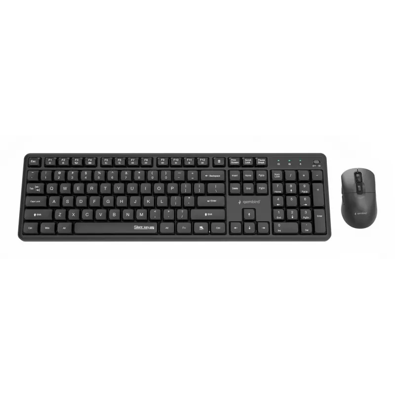 Gembird KBS-WMS-01 bezvadu tastatūras un peles komplekts, angļu, melns