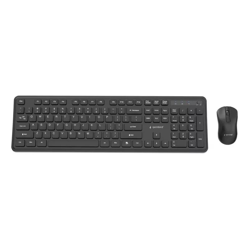 Gembird KBS-WPS-01 bezvadu tastatūras un peles komplekts, angļu valoda, melns