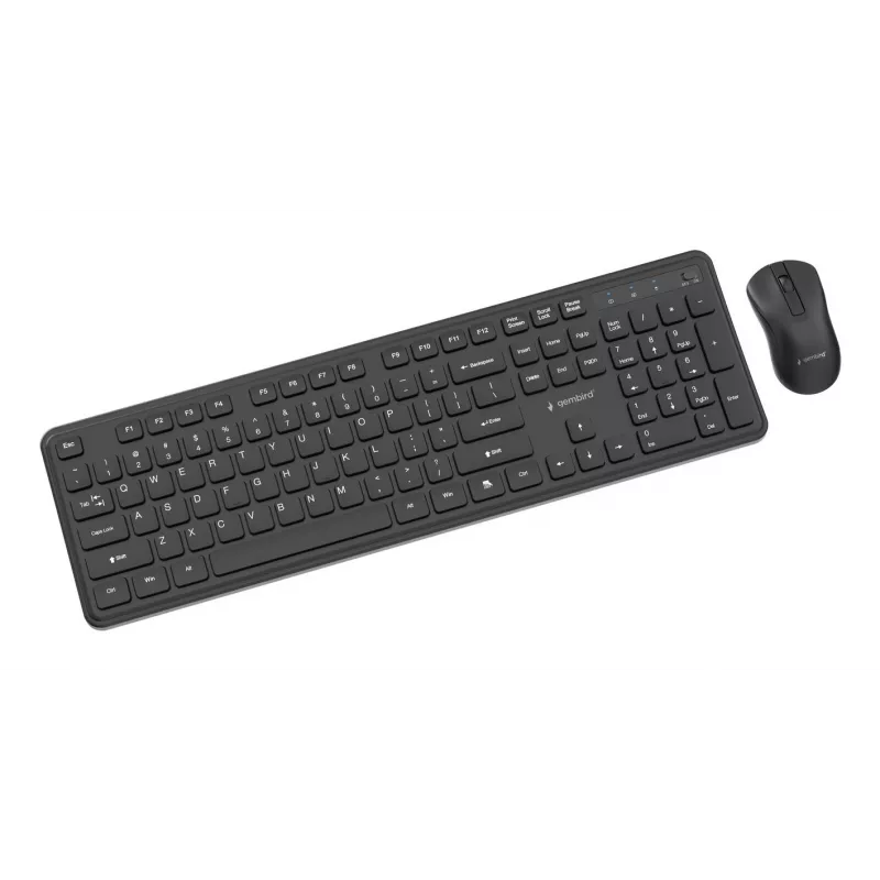 Gembird KBS-WPS-01 bezvadu tastatūras un peles komplekts, angļu valoda, melns