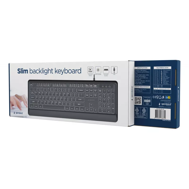 Multivides tastatūra USB ENG/Melns KB-UML-04 Gembird
