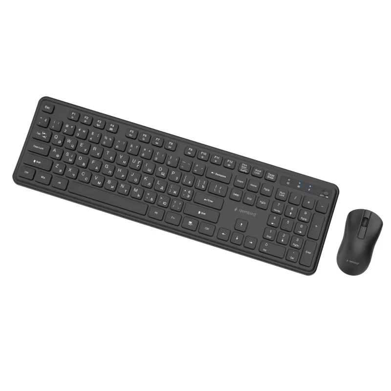 Gembird KBS-WPS-01-CYRL bezvadu tastatūras un peles komplekts, kirilica, melns