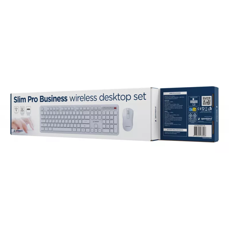 Bezvadu tastatūras un peles komplekts KBS-WPS-01-W Gembird