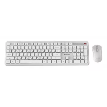 Gembird KBS-WPS-01-W-CYRL bezvadu tastatūras un peles komplekts, kirilica, balts